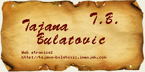 Tajana Bulatović vizit kartica